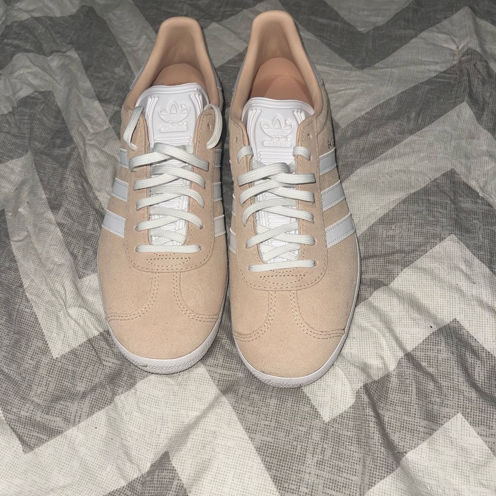 Adidas Gazelle Tan and White Classic Sneakers